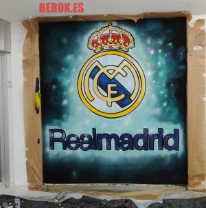 Graffiti Real Madrid Logo Penya Olot I Comarca 300x100000